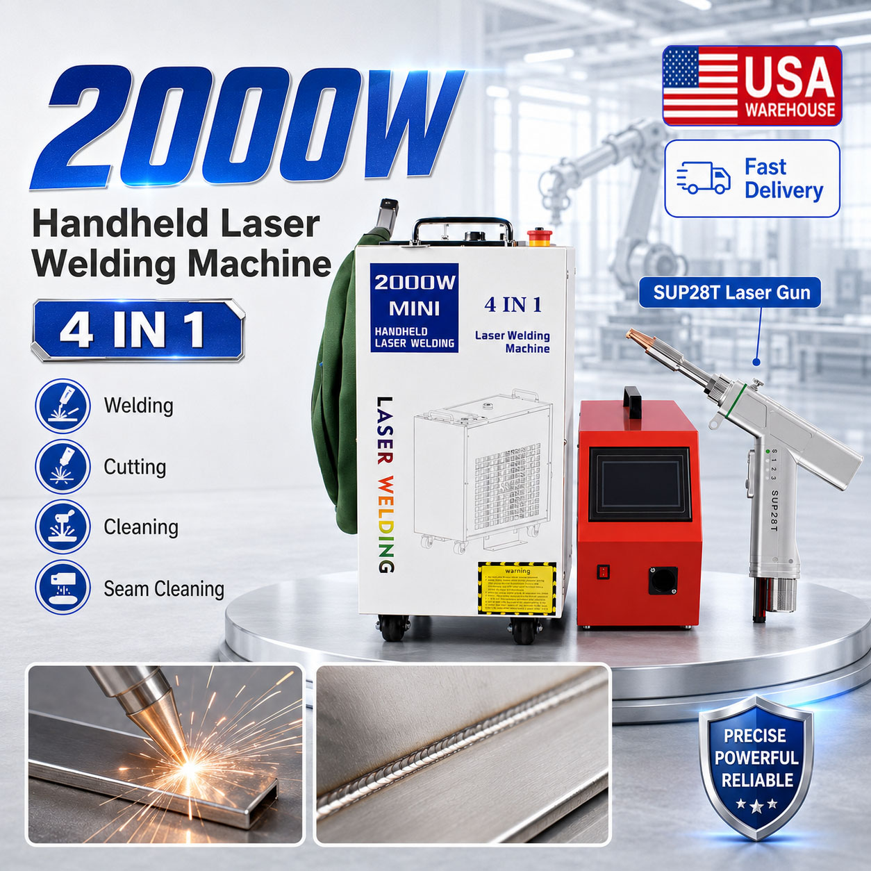 Laser Soldering Machine Handheld - BWT 2000W Fiberlaser Lasersysteem 4-in-1 lassen,