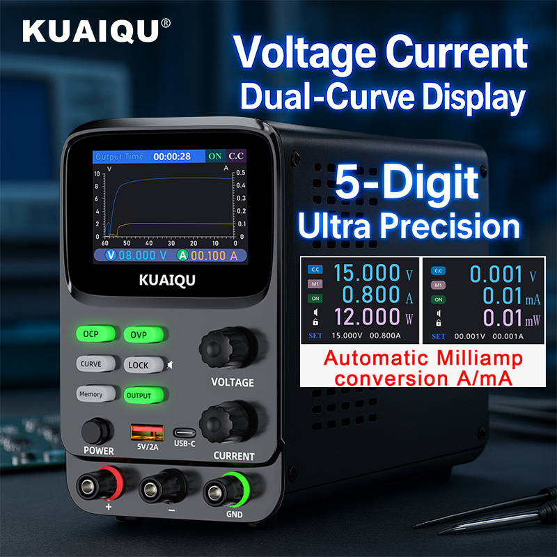 High Precision Dc Power Supply 30V 10A - KUAIQU 5-Digit Ultra Precisie Verstelbare Voeding