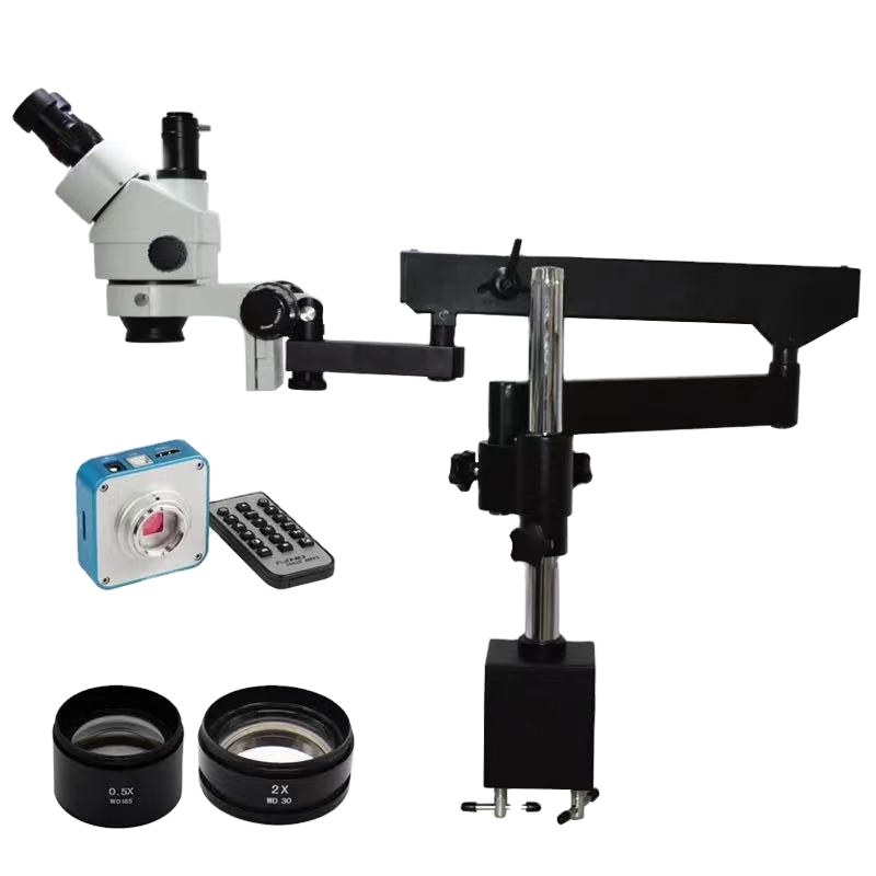 Articulating Arm Boom Stand Microscope - 48MP 3.5X-90X flexibele bewegende gelede arm
