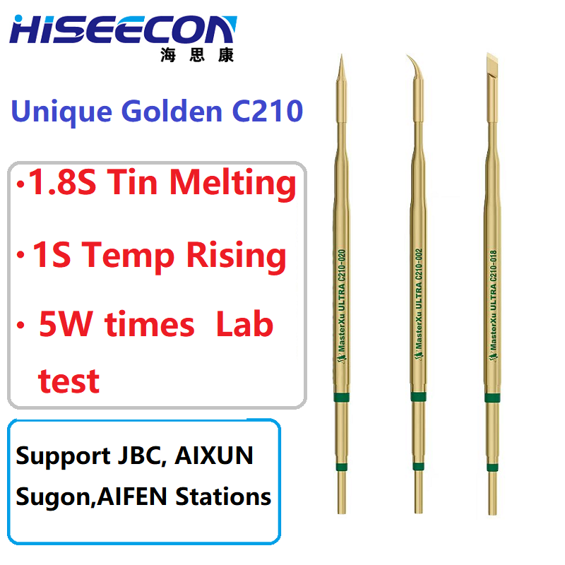 C210 Precision Soldering Station - 2 STUKS Gouden C210 Soldeerbout Tip