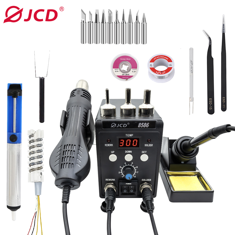 2 In 1 Soldering Rework Station 750W - JCD 750W 8586 2-in-1 digitale ESD