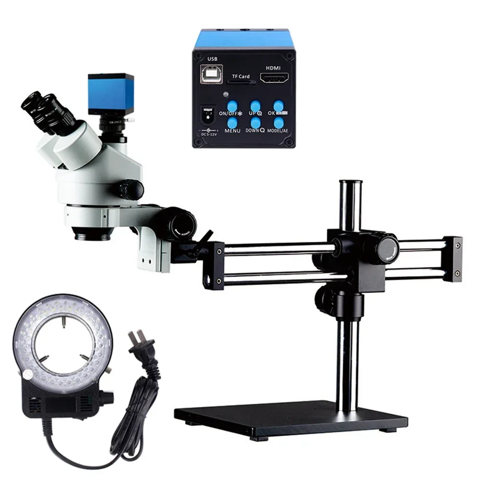 Trinocular Stereo Microscope 7X-45X - 2026/Steady Base Dubbele Boom Statief Microscoop