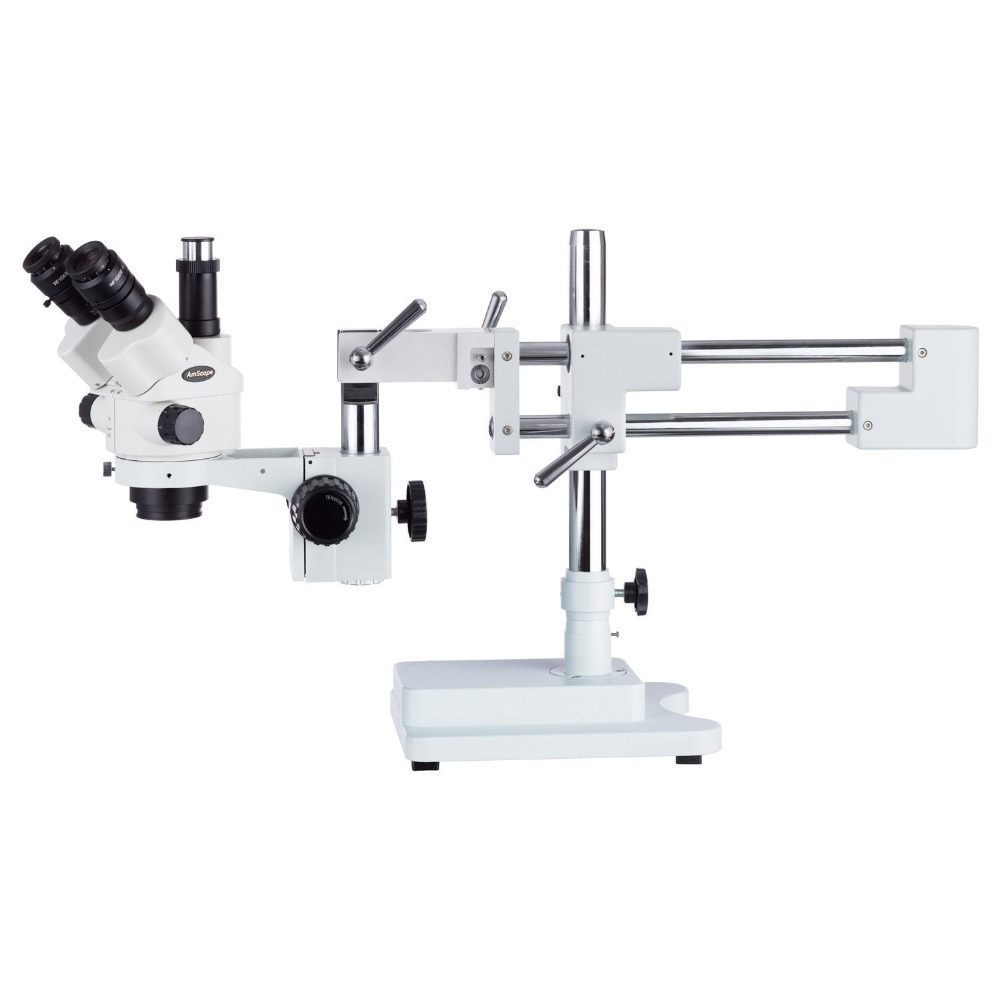 Trinocular Stereo Microscope 7X-45X - AmScope SM-4 Serie Simul-Focal Vergrendelbare Zoom