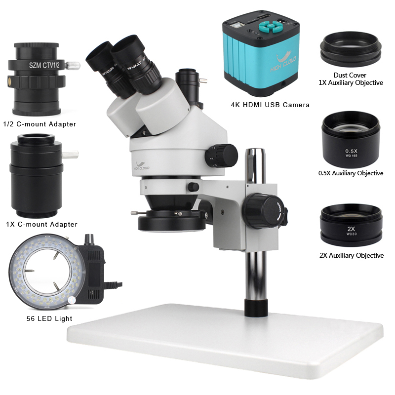 Simul-Focal Industrial Microscope 4K Hdmi - Telefoon PCB Solderen Reparatie Lab Industriële