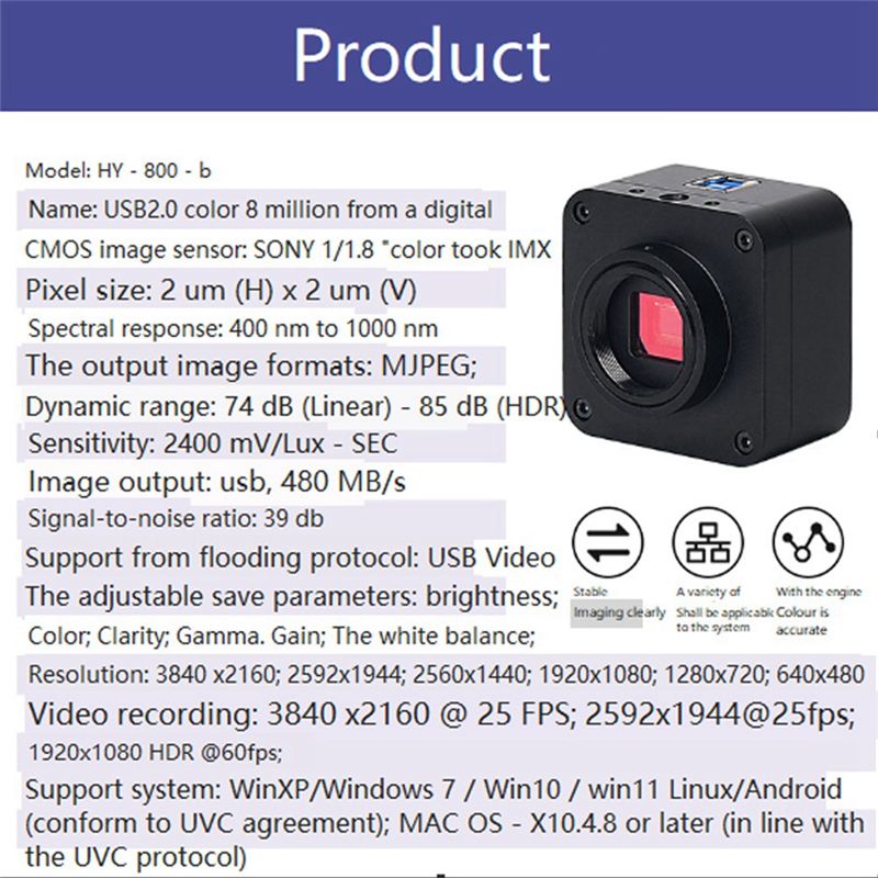 【A17Z】Microscoopcamera Kit Mic - 4K Microscope Camera Sony Sensor recensie en prijs