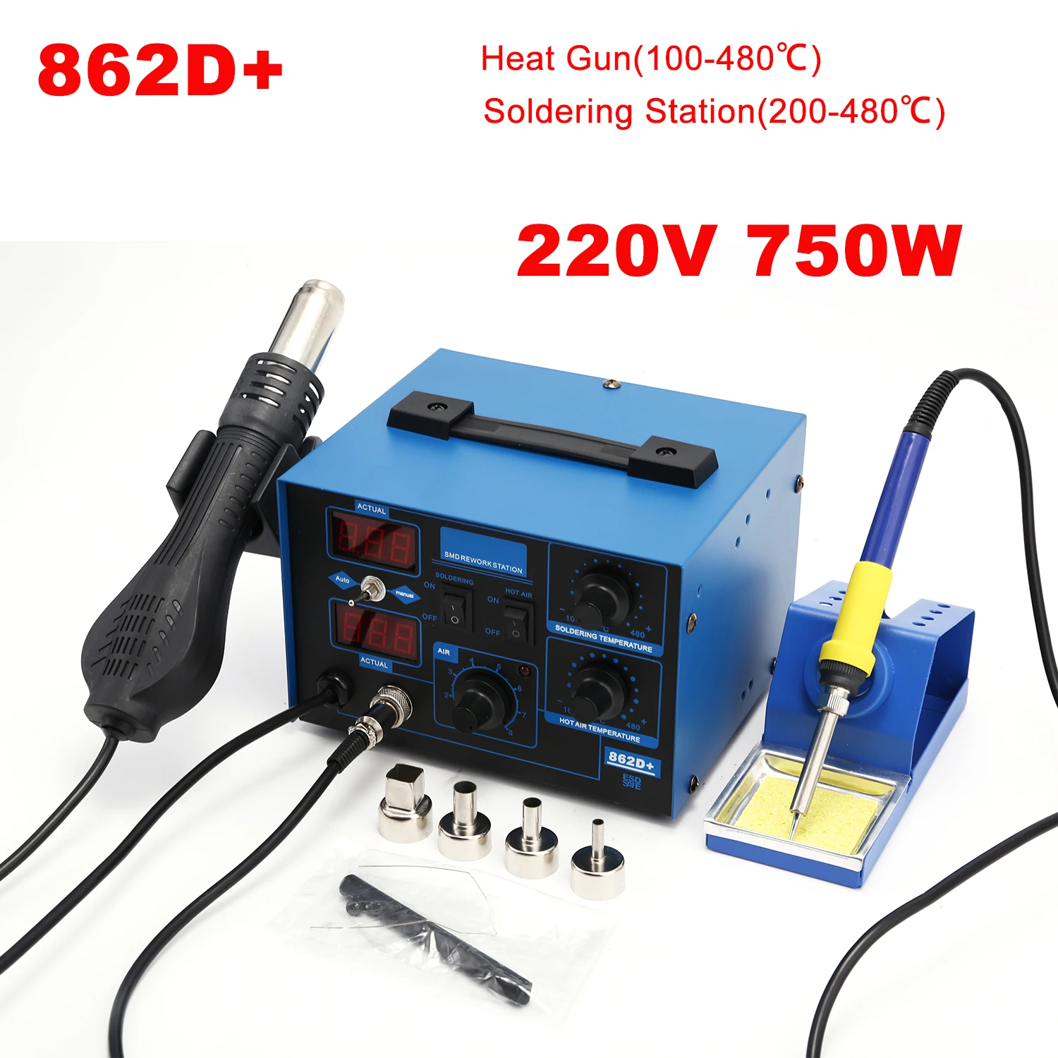 862D+ Soldeerstation 2-in-1 BG - 2 In 1 Soldering Rework Station 750W recensie en prijs