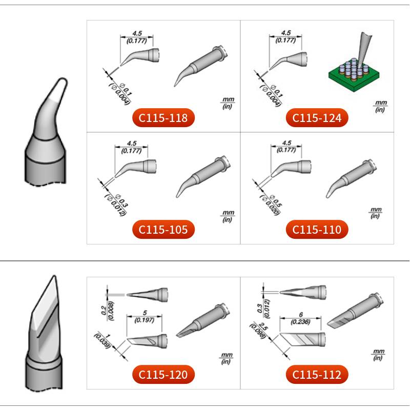 Originele JBC C115 Cartridges  - C115 Nano Soldering Iron Station recensie en prijs