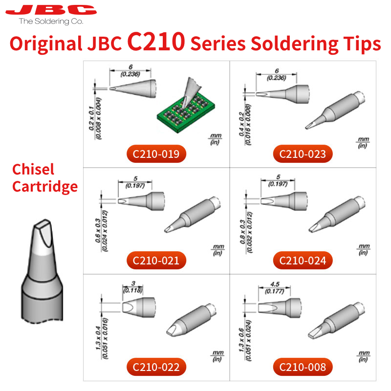 100% Originele JBC Cartridge C - C210 Precision Soldering Station recensie en prijs