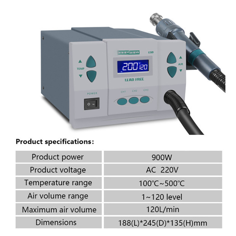 1000W220/110V 861DW HeatGun Lo - Hot Air Rework Station 861Dw recensie en prijs